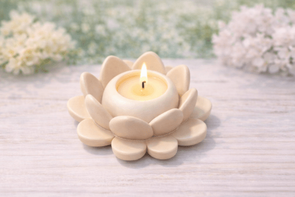 Download Memorial Lotus Flower Candle Holder STL - Flower Collection
