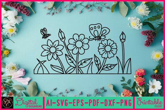 Download Flower Line Art Flower SVG Elements 12 - Flower Collection