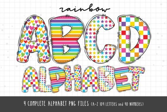 Download Alphabet Letters Heart &amp; Star Rainbow - Rainbow Collection