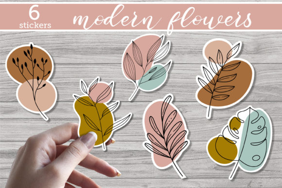 Download Modern Flowers - Printable Stickers - Flower Collection