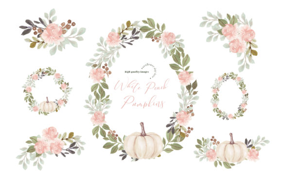 Download Floral Frame Modern Flowers Pumpkin - Flower Collection