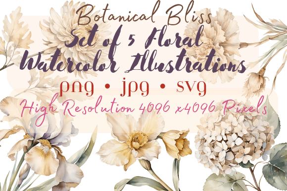 Download Earth Tones Watercolor Flowers Cliparts - Flower Collection