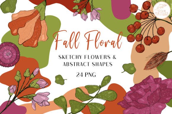 Download Fall Flowers, Abstract Shapes Clipart - Flower Collection