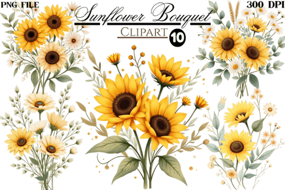 Download Sunflower Bouquet Clipart and Line Art - Flower Collection