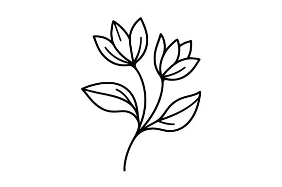Download Line Art Flower Logo Design Icon Symbol - Flower Collection
