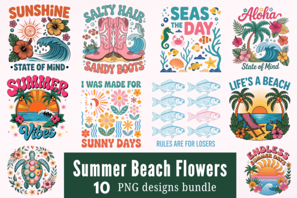 Download Summer Beach Flowers Sublimation Designs - Flower Collection