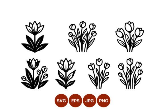 Download Tulip and Lotus Flower Vector - Flower Collection