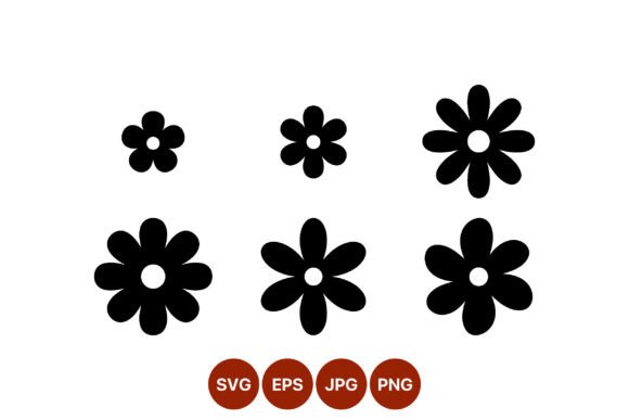 Download Simple Black Flower Shapes Vector - Flower Collection