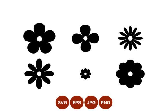 Download Black Flower Shapes Vector Art - Flower Collection
