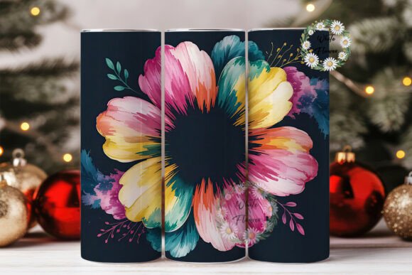 Download Vibrant Inkblot Flower 20oz Tumbler Wrap - Flower Collection