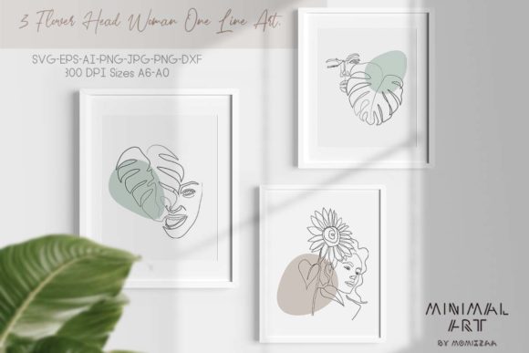 Download Flower Head Woman One Line Art Wall Art - Flower Collection