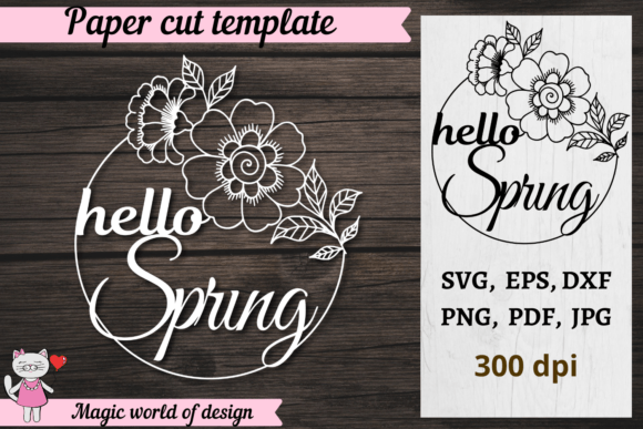 Download Hello Spring Flower Frame, Cricut Svg - Flower Collection