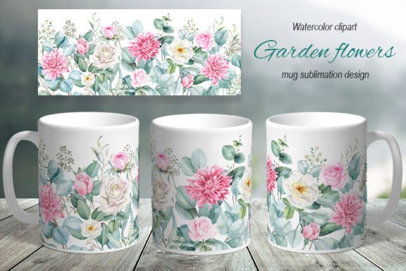 Download Mug Sublimation Design. Garden Flowers - Flower Collection
