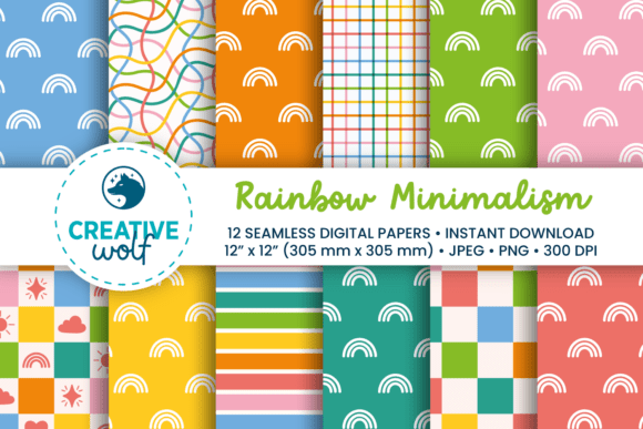Download Rainbow Minimalism - Seamless Patterns - Rainbow Collection