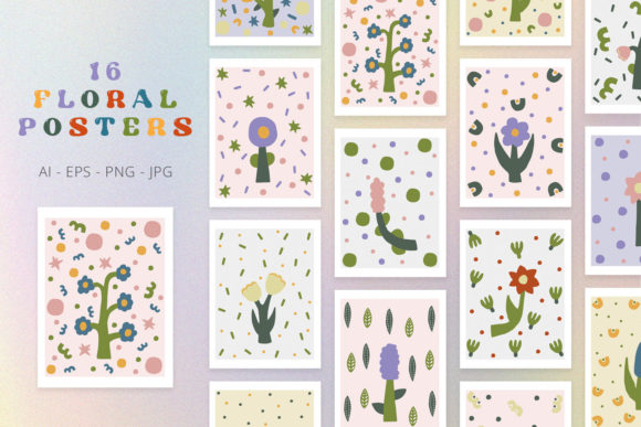 Download Modern Flowers Vector Posters - Flower Collection